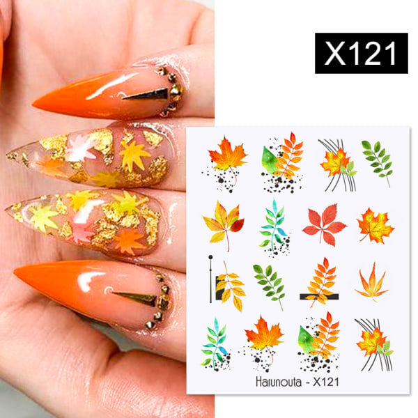 18 arkkia Nail Decals Itsekiinnittyvä Nail Art Tarrat naisille