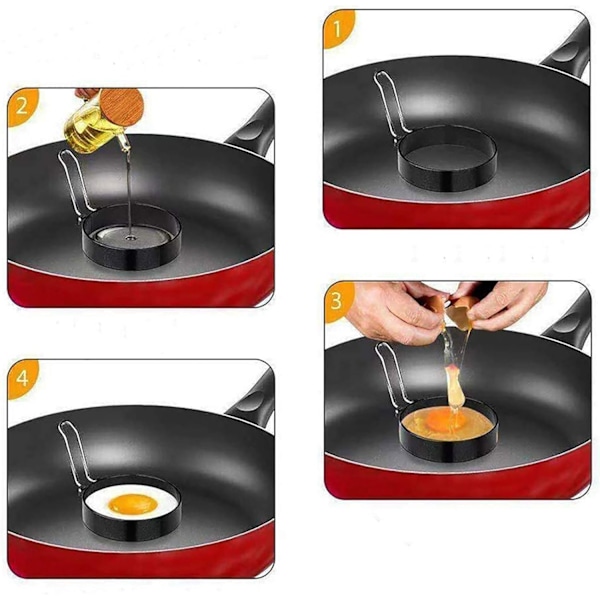 Lättanvända Matlagningsverktyg, Perfekta Runda Ägg Multifunktionella Matlagningstillbehör För Din Stekplatta, Non-stick Äggring i Rostfritt Stål, Tål Maskindisk