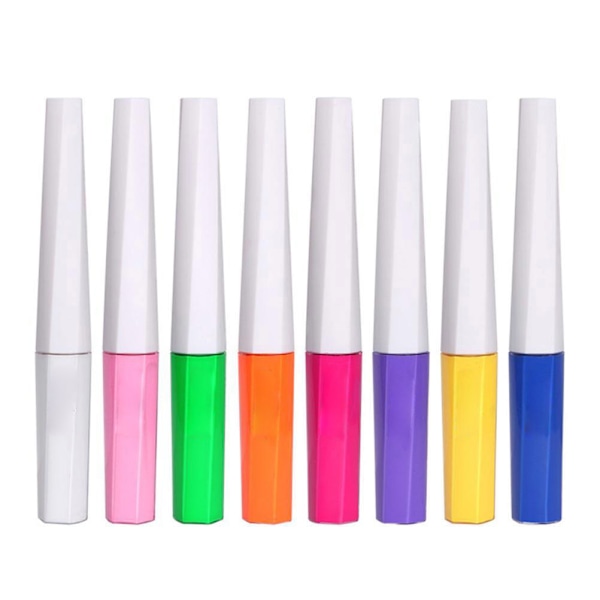 8 stk Neon Flydende Eyeliner Vandfast Smudsresistent Fluorescerende Eyeliner til Krops- og Ansigtsmaling Makeup