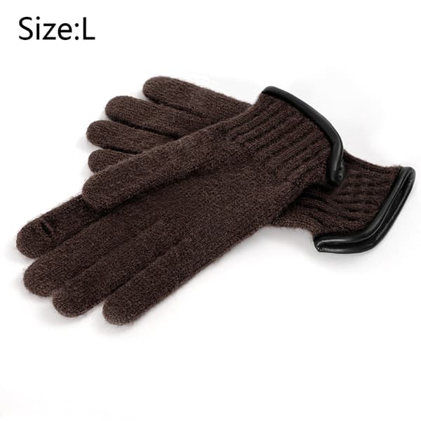 Grepp fleece varma damhandskar Pekskärm varma handskar stickade vinter Deep coffee L