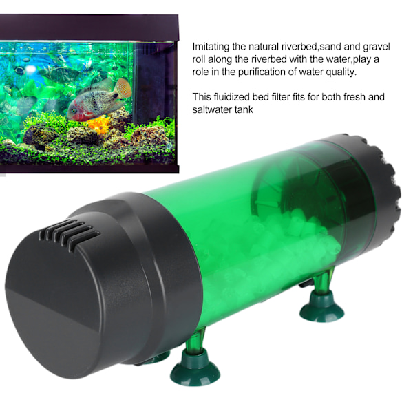 Fluidisert sengfilter Akvarium Fiskedam Boble Bio Media Filter med sugekopp Fluidisert seng LH600