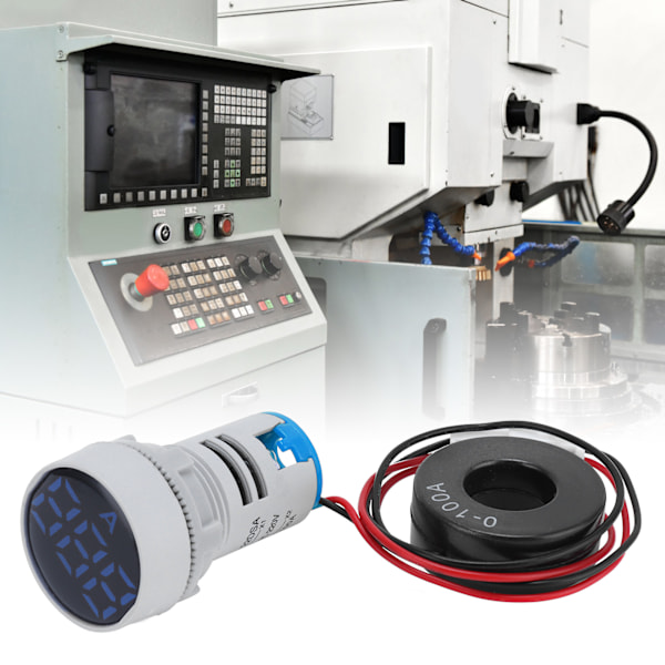 Digital Strömmätare Kristallpanel Amperemeter Rund Signalindikator AC 220V AD16‑22DSABlue
