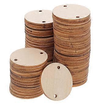 100 stk. runde treplater, ubehandlede treplater, DIY blanke treemner til dekorasjon