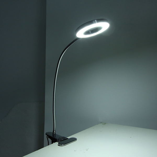 USB-ladbare bordlampe med dimmefunksjon, leselys for studier, øyevern, klipslampe