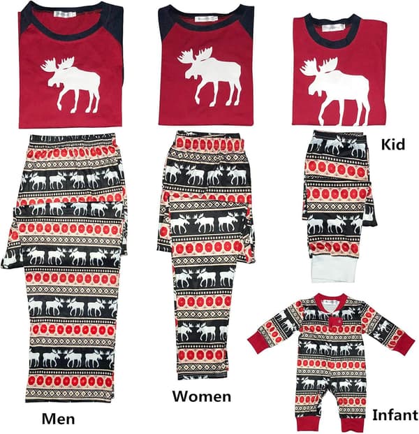Jule Familie Matchende Nattøj Pyjamas Sæt Par Pyjamas