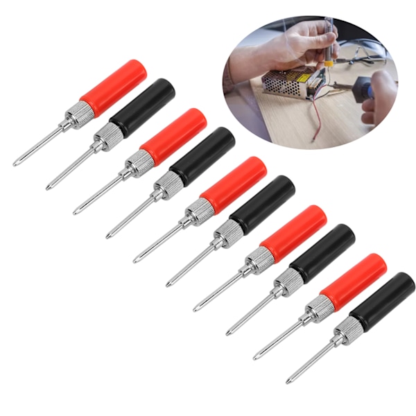 5 Set Test Lead Probe Pins Multimeter Solderless Needle 2mm J.30014 30VAC‑60VDC 24A Red Black