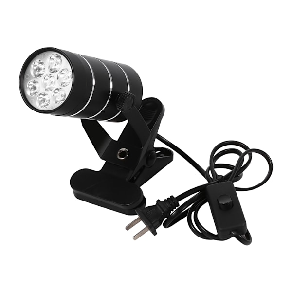 220V Sort 5 stk LED Plant Grow Indendørs Justerbar Vækstlampe med Klemme (Sort 5LED)