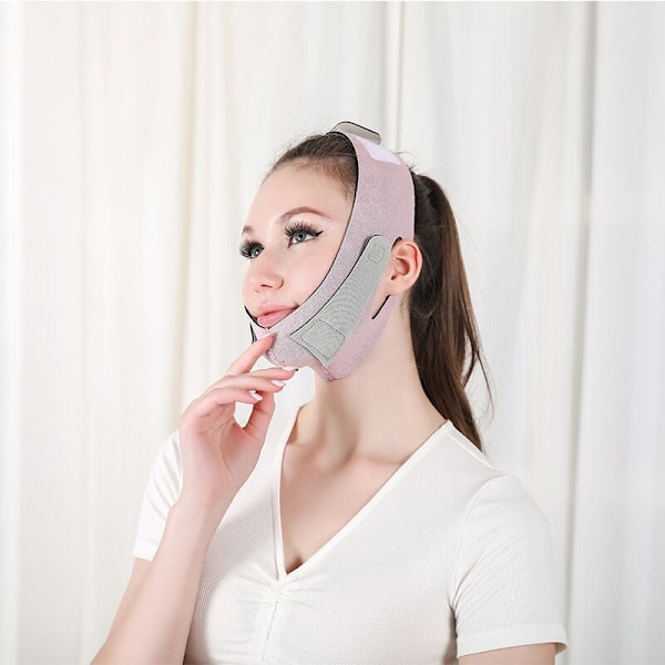 V-Contour Miracle Shape-up Mask, Dubbellagerskompression för Kraftfull Ansiktsformning, Omedelbar Lyftning, Reducerar Dubbelhaka, Förbättrar Ansiktet
