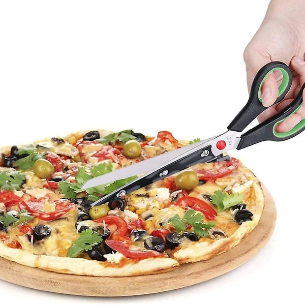 Professionell Pizzasax, Non-Stick Inbyggd Serveringsspatel Multifunktionell Avtagbara Vassa Rostfria Blad, Pizzaskärare Enkel Skärning