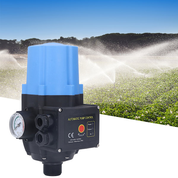 Vattenpumpstryckstyrningsbrytare Vattentät Justerbar Automatisk Blå Elektronisk Styrenhet 1.1kw 220V‑240V
