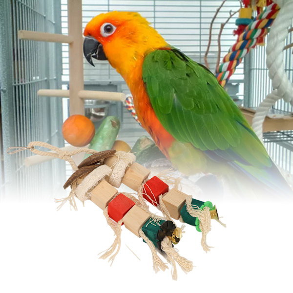 Parrot Tuggsnöre för att Slipa Näbb och Tänder - Fågelbur Bite Leksak för Fågelspel och Stressreducering L