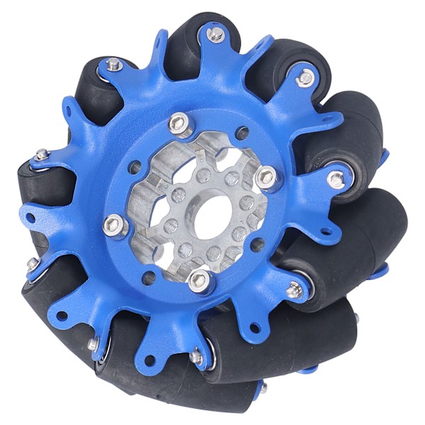 4 tuuman Omnidirectional-pyörä SPCC-teräksinen akseli TPU-kumirulla Robottiauto Omni-komponentit Vasen 5606‑0100‑0100