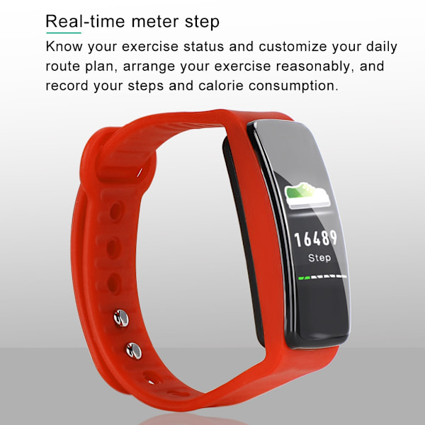 Hjertefrekvens Blodtryksmåler IP67 Vandafvisende Intelligent Ur Smart Armbånd (Orange)