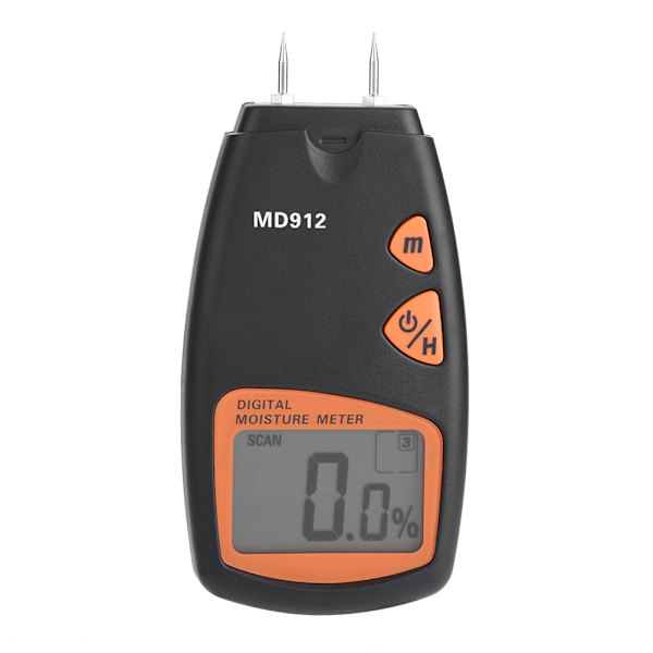 MD912 Digital LCD 2/4-polet Tre-Fuktighetsmåler Detektor Timber Hygrometer Fuktighetstester