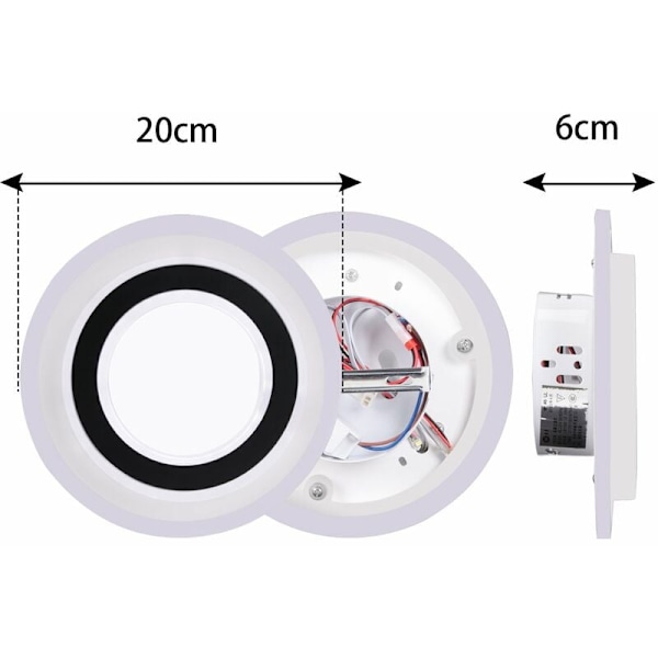 Energieffektiv LED-taklampa med ultratunn rund design, 360° belysning 20W LED-taklampa utan döda vinklar för sovrum och vardagsrum