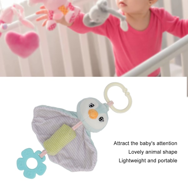 Baby Barnevogn Plyslegetøj Interessant Lyd Blød Let Baby Håndrasle Legetøj til Hjem Bil Rejser Pingvin