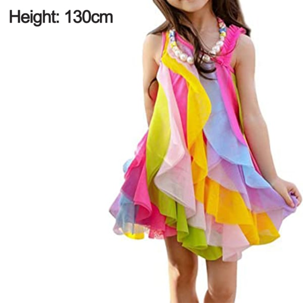 Rainbow Dress, Toddler Tyttöjen Mekot Sweet Rainbow Summer Beach