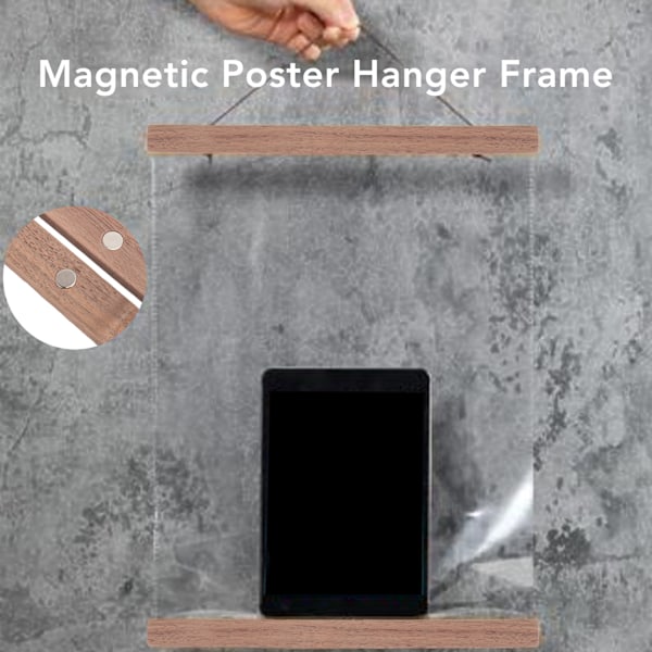 Magnetisk Affischram Hängare DIY Återanvändbar Svart Valnöt Magnet Affischram för Affischer Tryck Foton Kartor Rullar Canvas Konstverk