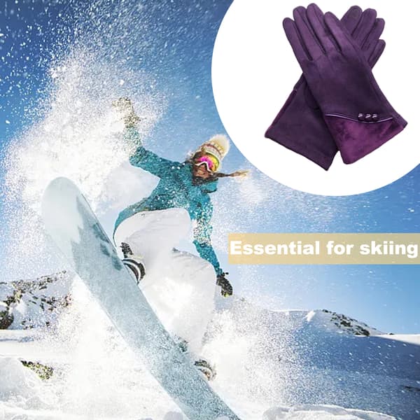 Varme vinterhandsker til kvinder med følsomme touchscreen-fingre, efterår/vinter plus ruskindshandsker
