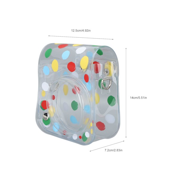 Kamera Beskyttelsesveske Transparent Fargerik Polka Dot Mønster Instant Kamera Etui for Mini 12