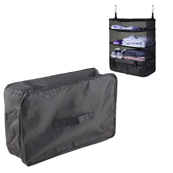 3 Layer with Bottom Hanging Travel Shelves Bag Storage Bag Travel Luggage Packing Suitcase