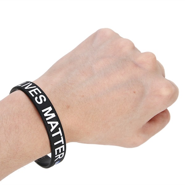 3pcs Fashionable Silicone Wristband Wear-Resisting Elastic Bracelet with Letter Decoration