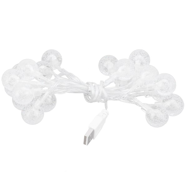 USB Ljusslinga 20LED Kristall Bubbla Bollformad Dekorativ Ljusslinga för Sovrum Fest Bröllop Camping Inomhus Utomhus