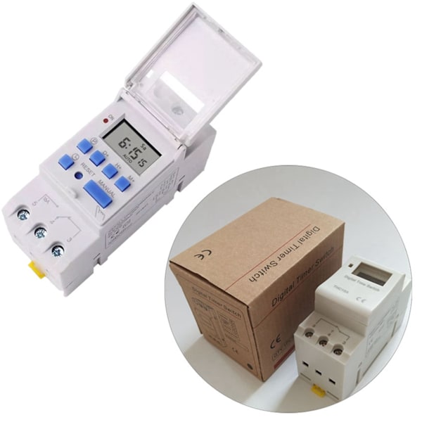 LCD Digital Timer Relä Programmerbar Mikrodatorklocka Digital Display Tidbrytare Relä 220V 16A