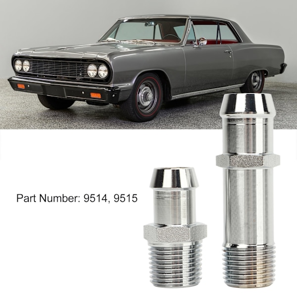 Varmeapparat Slangekobling 9514 Rustfritt Stål Slangekobling Erstatning for Chevy Chevelle Camaro Nova 1964 til 1979