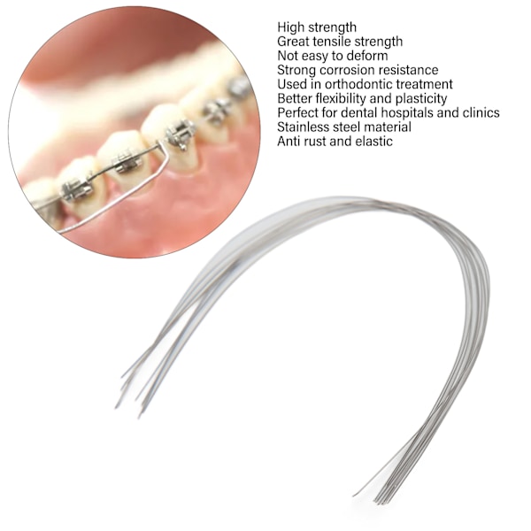 100 kpl Ortoodiset Kaarijohdot Ruostumattomasta Teräksestä Joustavat Hammaslääketieteelliset Pyöreät Kaarijohdot Tarvikkeet 0,012 Tuumaa Alemmat Hampaat