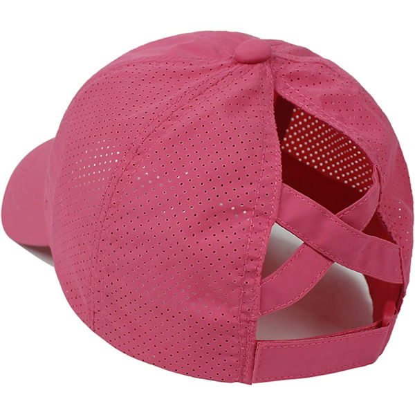 Dame Criss Cross Ponytail Baseball Cap Justerbar Høj Messy Bun Ponycap Hurtigtørrende Hat