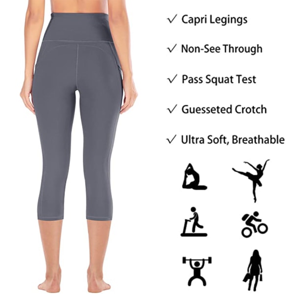 1 st Yogabyxor med hög midja Capris Leggings för kvinnor