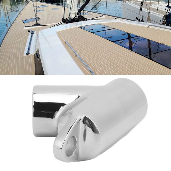 Bimini Top Øje End Bådsdæksel 2 Vejs 316 Rustfrit Stål 60 Grader Topdæksbeslag til 22mm Rør