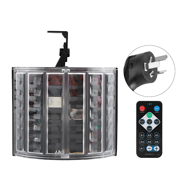 Roterbar LED RGB Mini Kontrollerad Färgglad Scenljus för Party DJ Disco (AU-kontakt)