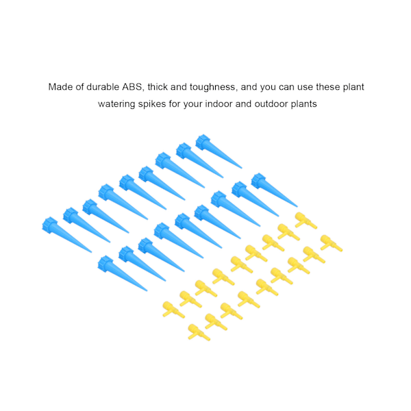 18 stk. selvvandende pigge, automatiske plantevandingssystemer med kontrolventilkontakt, blå