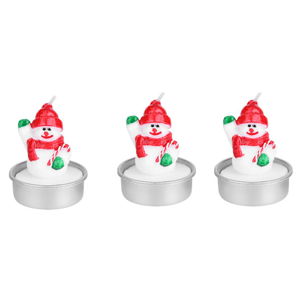 3 stk/sett Julepynt Lys Rom Fest Feiring Dekor Ornament (Snømann)