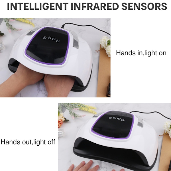 108W Nagellampa UV LED Gel Nagelfärg Torkare Snabbtorkande Nagelkonst Maskin 100-240VEU Stickkontakt