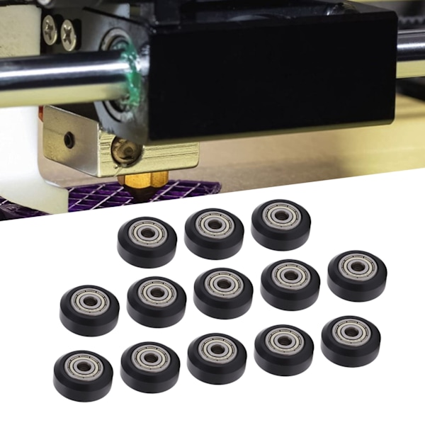 13 stk 3D-printerhjul Karbonstål Lagring POM Hjul Tilbehør for CNC-maskin