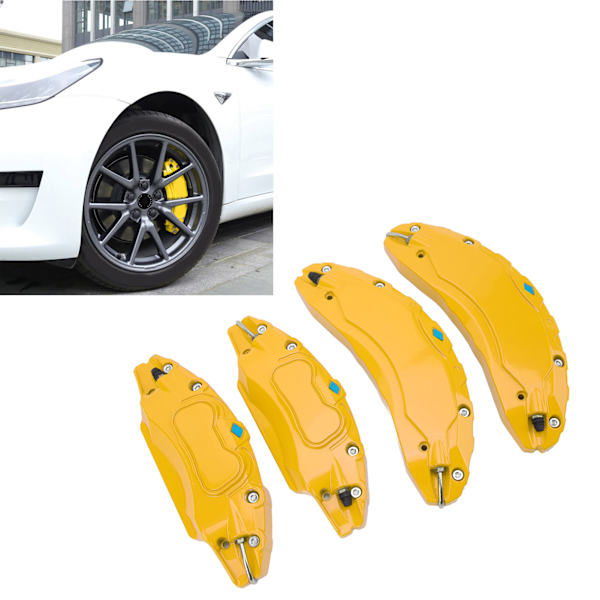 4 kpl Auton Jarrusatulakansi Alumiiniseoslevyjarru Satulan Suoja Vaihto Tesla Model 3 18 tuuman 19 tuuman Vanteille Napa Keltainen