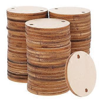 100 stk. runde treplater, ubehandlede treplater, DIY blanke treemner til dekorasjon
