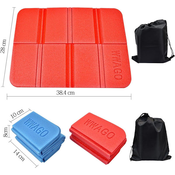 Set med 2 thermal sittdynor, fällbara utomhus, sittdyna, utomhussittmatta för barn, vattentät lekplatsmatta, vandringsjakttillbehör,