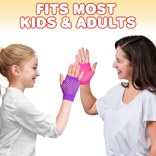 Neonhandskar för barn, set med 12, handskar för nät, Perfect N