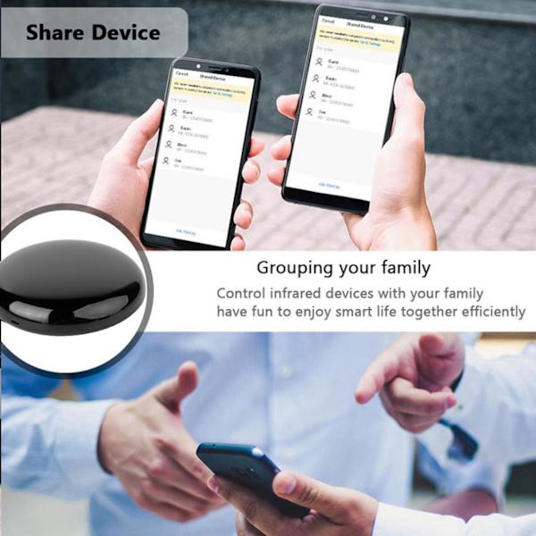 IR Universal Fjärrkontroll Mobiltelefonapp Röststyrning Infraröd Fjärrkontroll Kompatibel med Smarta Hemsystem