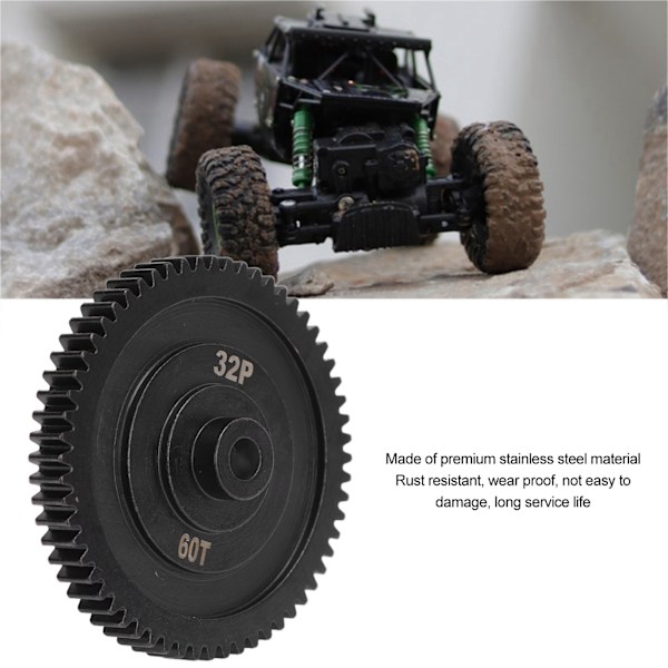Cylindriskt drev Rostfritt stål 60T 32P RC-drev för SCX10 PRO 1/10 RC Bil Uppgraderingsdelar