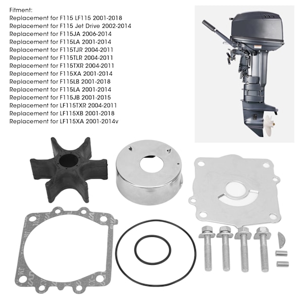 Vattenpumpsimpeller Reparationskit 68VW007800 Ersättning för F115 LF115 115HP Utombordare