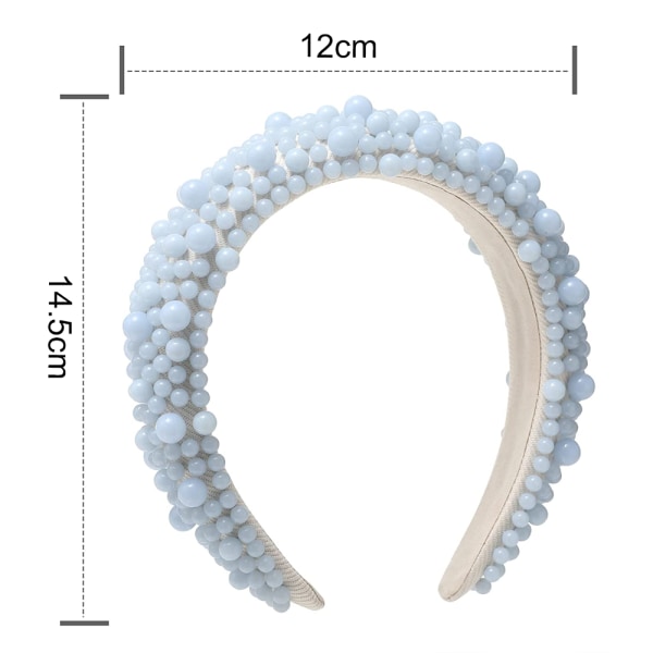 Pearl Padded Headbands for Women - Wide Hair Bands Acrylic Beade