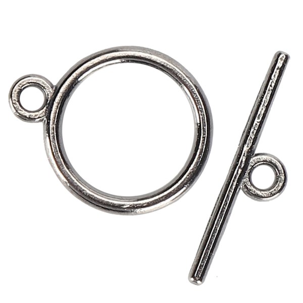 100 Set Toggle-spännen Legering 2mm OT Spänne DIY Smyckestillverkning Tillbehör för Halsband Armband Svart