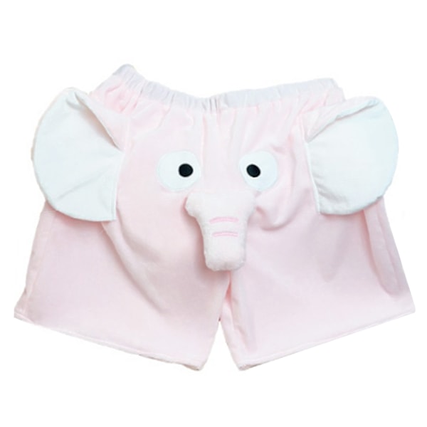 Sjove Elefant Shorts Sød Design Polyester Behagelige Afslappet Hjem Lounge Shorts til Sommer Lys Rosa XL (70-100kg)