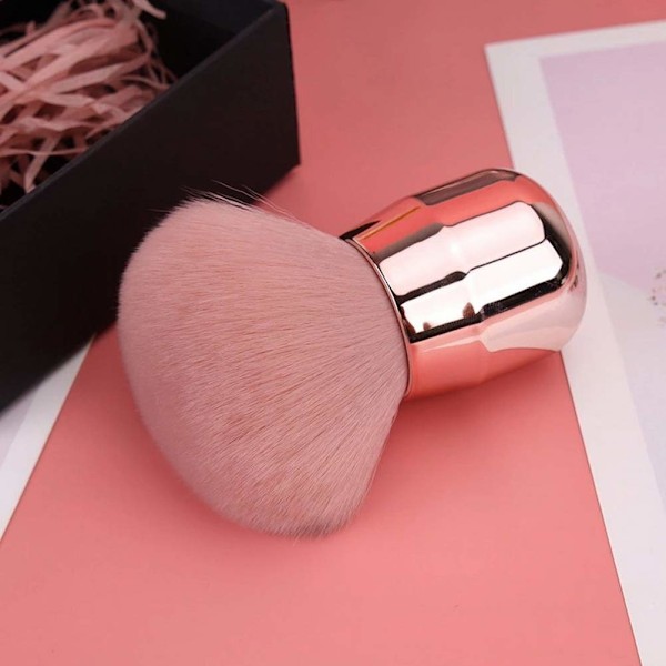 Svampformad Design, Gradient Rosa Dammvippa För Multifunktionellt Sminkverktyg Som Fungerar Som En Mjuk Kabukiborste Och Kosmetisk Dammuppsamlare, Komplett Med