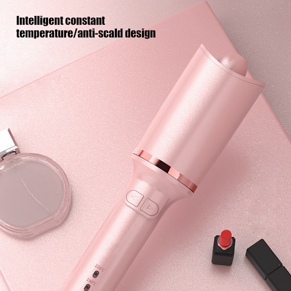Automatisk roterande hårcurlervarv Professionell elektrisk hårcurlervarv Hårcurlervarv Rosa 110‑240VUS-kontakt